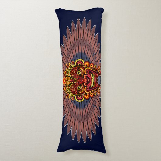 部族の戦士の王の儀式のマスク ボディピロー (正面縦)