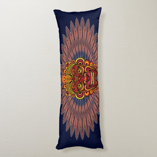 部族の戦士の王の儀式のマスク ボディピロー (裏面 (縦))