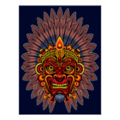 部族の戦士の王の儀式のマスク ポスター (正面)