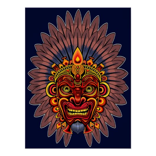 部族の戦士の王の儀式のマスク ポスター (正面)
