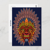 部族の戦士の王の儀式のマスク ポストカード (正面/裏面)