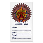 部族の戦士の王の儀式のマスク マグネット名刺 (正面縦)