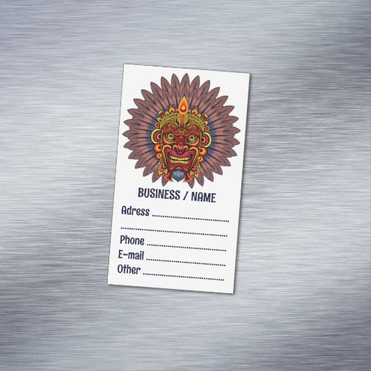 部族の戦士の王の儀式のマスク マグネット名刺 (インサイチュ)