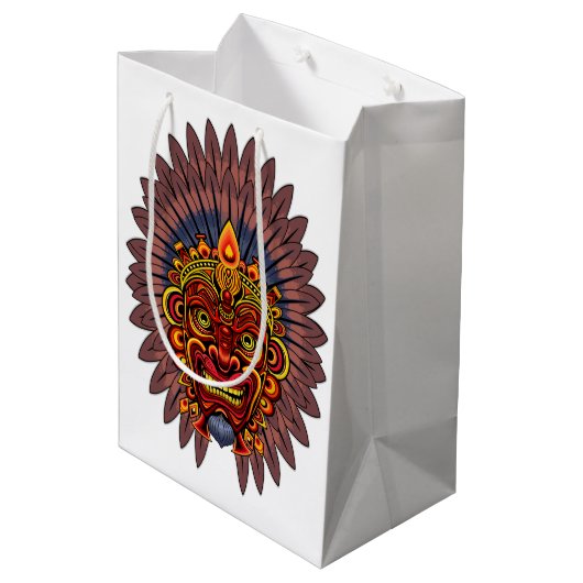 部族の戦士の王の儀式のマスク ミディアムペーパーバッグ (裏面アングル)