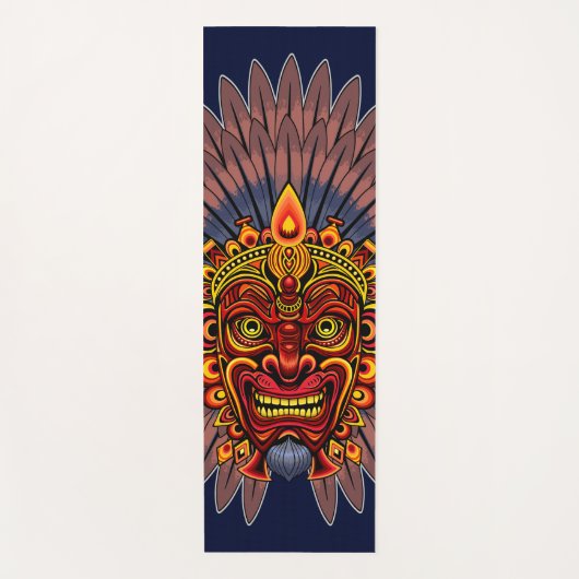 部族の戦士の王の儀式のマスク ヨガマット (正面)