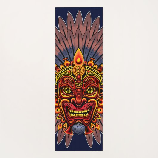 部族の戦士の王の儀式のマスク ヨガマット (裏面)
