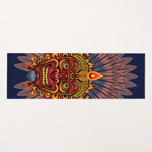 部族の戦士の王の儀式のマスク ヨガマット (正面(横))