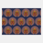 部族の戦士の王の儀式のマスク ラッピングペーパーシート (正面3)