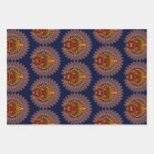 部族の戦士の王の儀式のマスク ラッピングペーパーシート (正面)