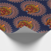 部族の戦士の王の儀式のマスク ラッピングペーパー (角)