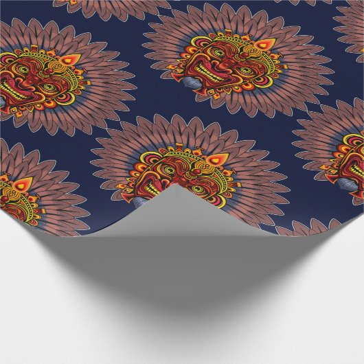 部族の戦士の王の儀式のマスク ラッピングペーパー (角)