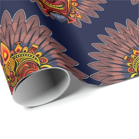 部族の戦士の王の儀式のマスク ラッピングペーパー (ロールコーナー)