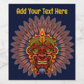 部族の戦士の王の儀式のマスク ワインラベル (シングルラベル)