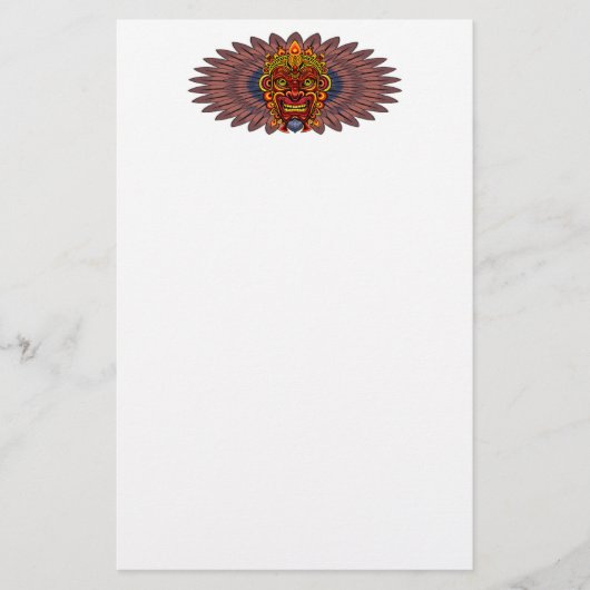 部族の戦士の王の儀式のマスク 便箋 (正面)