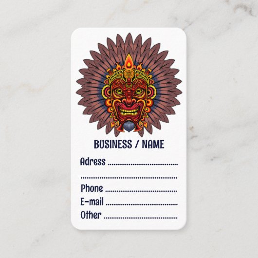 部族の戦士の王の儀式のマスク 名刺 (正面)