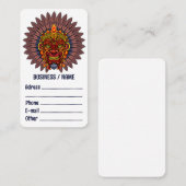 部族の戦士の王の儀式のマスク 名刺 (正面/裏面)