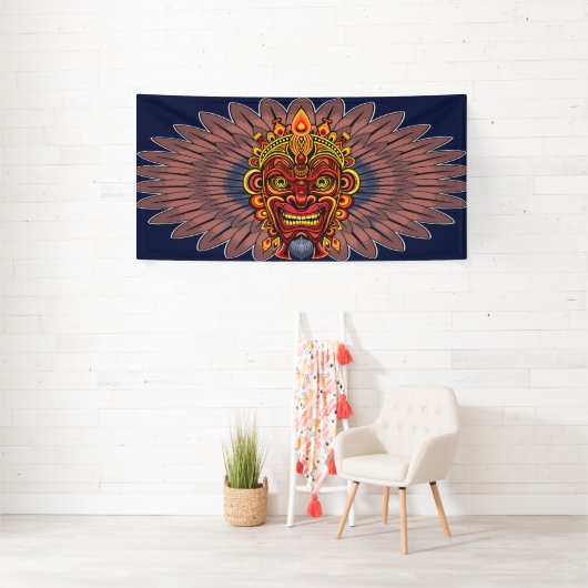 部族の戦士の王の儀式のマスク 横断幕 (インサイチュ)