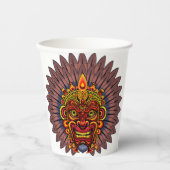 部族の戦士の王の儀式のマスク 紙コップ (正面)