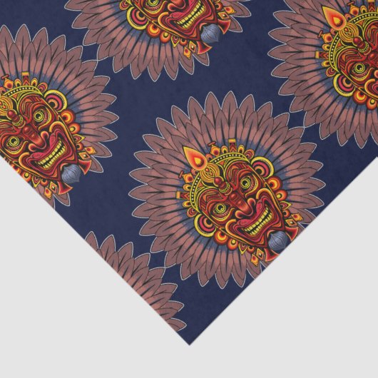 部族の戦士の王の儀式のマスク 薄葉紙 (詳細)