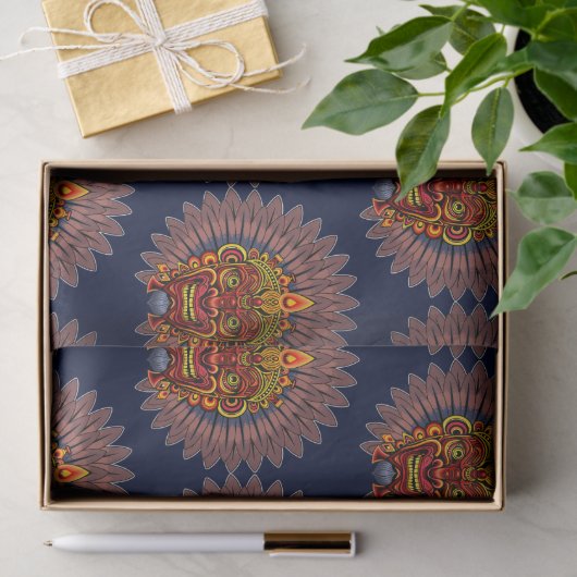 部族の戦士の王の儀式のマスク 薄葉紙 (ギフト)