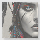 部族の戦士 ストーンコースター (正面)