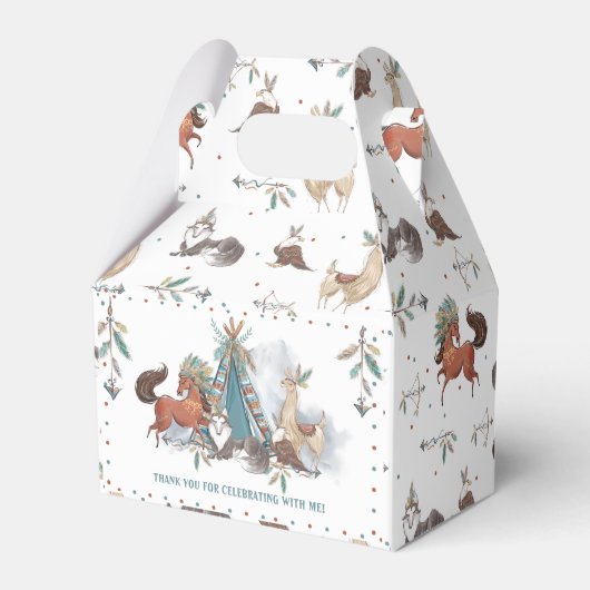 部族の森の動物の少年ワイルドワン1歳の誕生日 フェイバーボックス (裏面サイド)