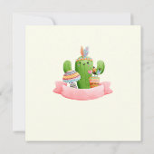 部族の森の動物の野生の三歳の誕生日 招待状 (裏面)