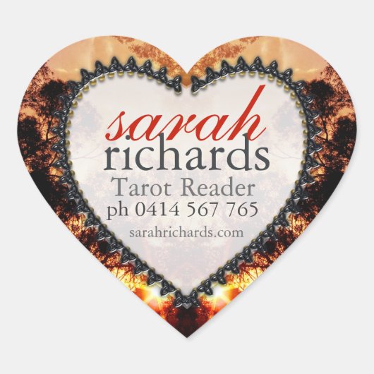 部族の森の日没ハートシール ハートシール (正面)