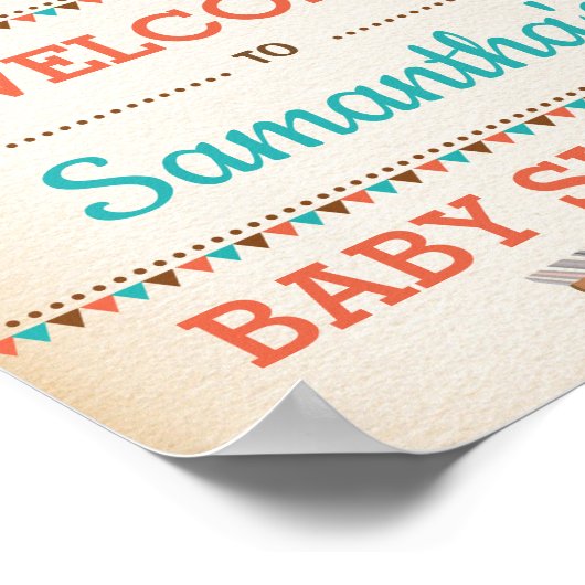 部族の森の赤ん坊の動物の野生の動物を歓迎 ポスター (角)