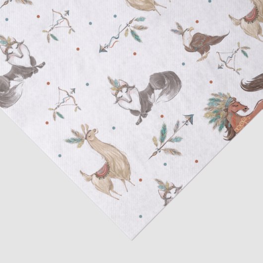 部族の森林の動物テペの羽のデコパージュ 薄葉紙 (詳細)