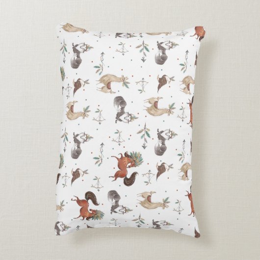 部族の森林の動物テペイの羽の矢 アクセントクッション (裏面(縦))