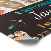 部族の森林の動物誕生日歓迎サインボーイ ポスター (角)