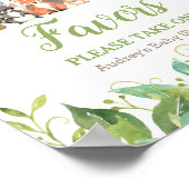 部族の森林の緑の赤ちゃんシャワーの好意サイン ポスター (角)