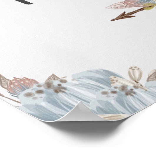 部族の森林動物の男の赤ちゃんシャワーウェルカム ポスター (角)