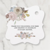 部族の森林動物の赤ちゃんシャワー感謝の女の子 フェイバータグ (裏面)