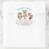 部族の森林動物の赤ん坊のシャワーがスティッカーを好む ラウンドシール (バッグ)