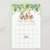 部族の森林動物ベビーシャワービンゴゲーム (正面/裏面)