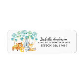 部族の森林動物ベビーシャワー住所 シール (正面)