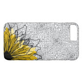 部族の正方形と黄色の花 Case-Mate iPhoneケース (裏面(横))