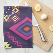 部族の民族初期の、幾何学的背景。 キッチンタオル (四つ折り)