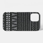 部族の民族的な黒と白のパターン。 iPhoneケース (裏面横)