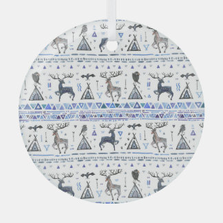 部族の民族、動物の夢のキャッチャー、シームレス。 ガラスオーナメント