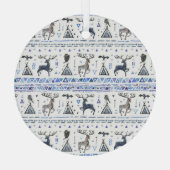 部族の民族、動物の夢のキャッチャー、シームレス。 ガラスオーナメント (裏面)