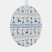 部族の民族、動物の夢のキャッチャー、シームレス。 ガラスオーナメント (正面右)