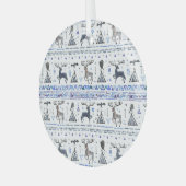 部族の民族、動物の夢のキャッチャー、シームレス。 ガラスオーナメント (正面左)