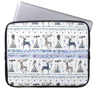 部族の民族、動物の夢のキャッチャー、シームレス。 ラップトップスリーブ