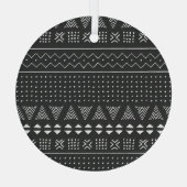 部族の民族:白黒パターン。 ガラスオーナメント (裏面)