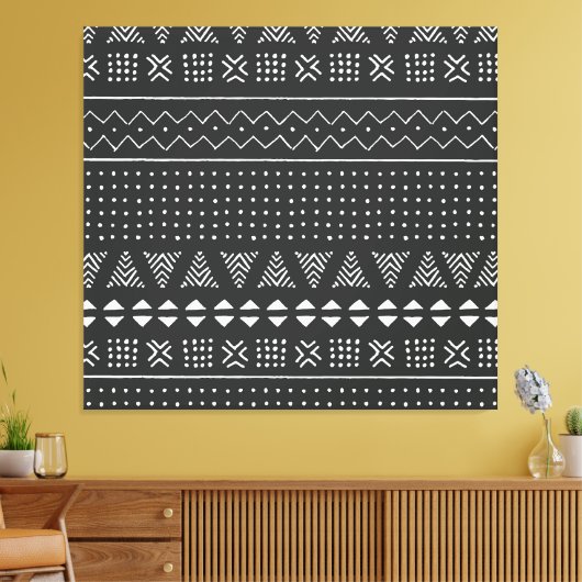部族の民族:白黒パターン。 キャンバスプリント (インサイチュ (リビング))