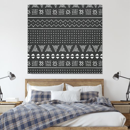 部族の民族:白黒パターン。 キャンバスプリント (インサイチュ (寝室))