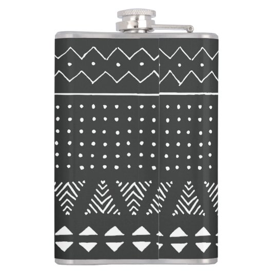 部族の民族:白黒パターン。 フラスク (裏面)